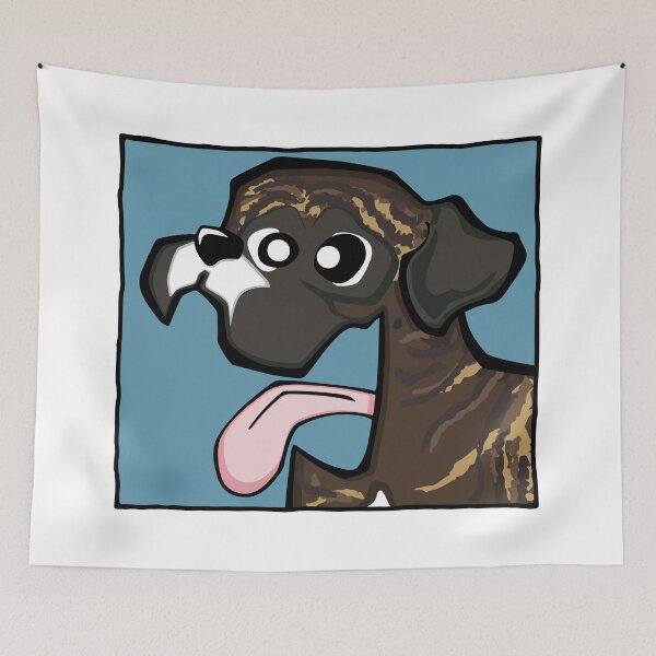 Item preview, Boxer - Brindle (Face) WHITE BG designed and sold by TheChicken.