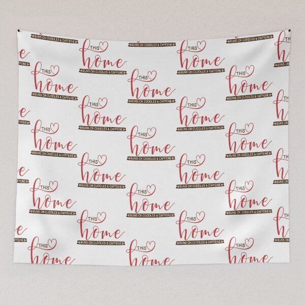 Item preview, This Home Runs on Cuddles and Caffeine - Relationship Anniversary, Christmas and Birthday Party Gift Ideas for Coffee Lovers designed and sold by ASClothDesign.