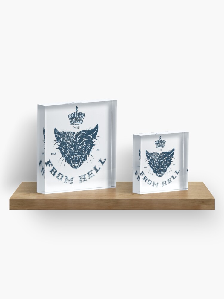 Alternate view of Pussy From Hell - stencil - Navy Acrylic Block