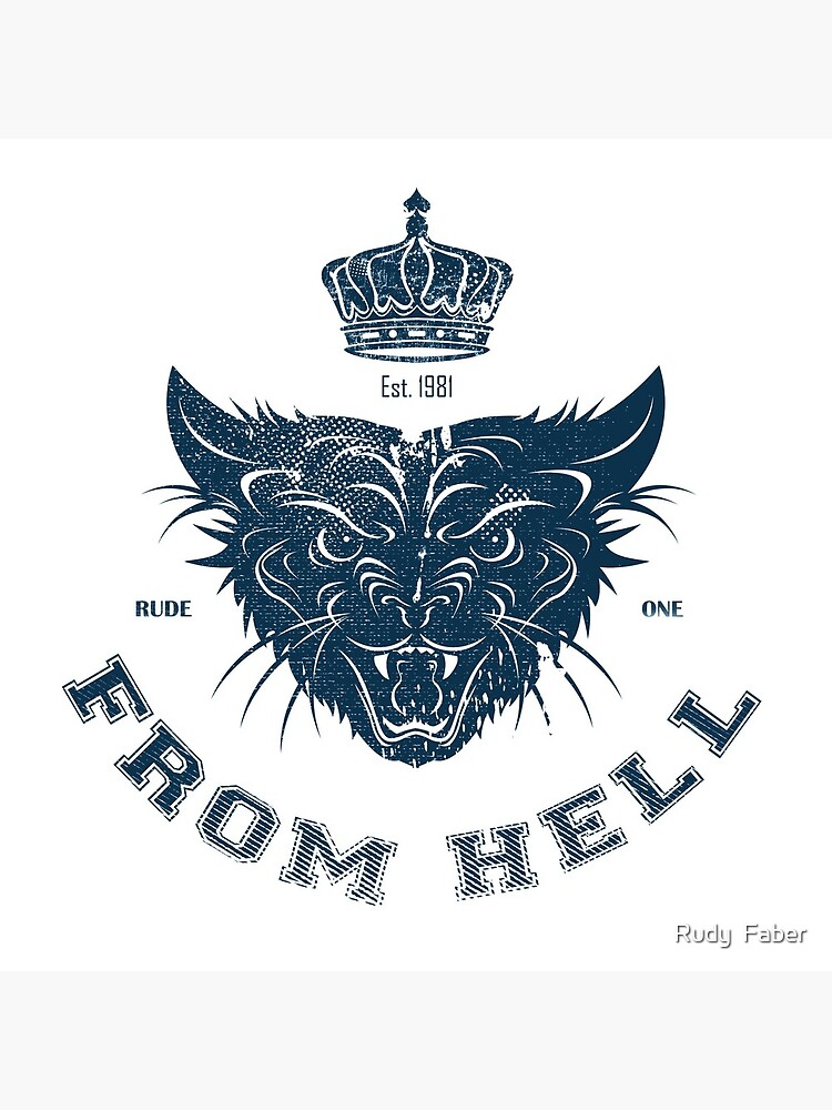 Pussy From Hell - stencil - Navy by rudyfaber