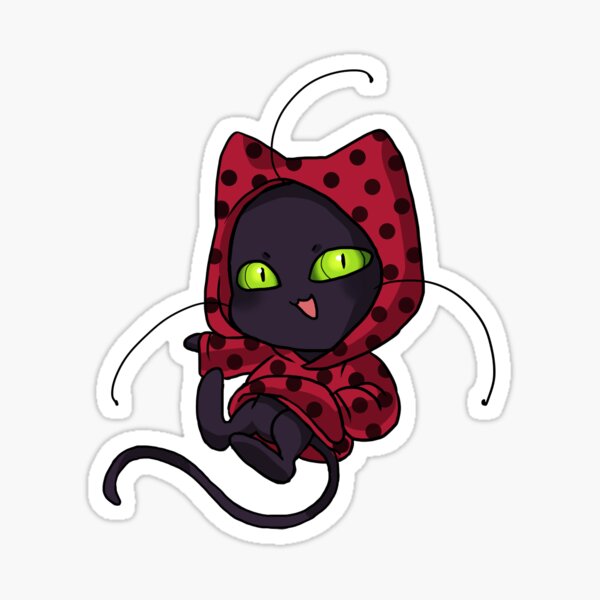 Kwami Plagg in Ladybug Hoodie Sticker