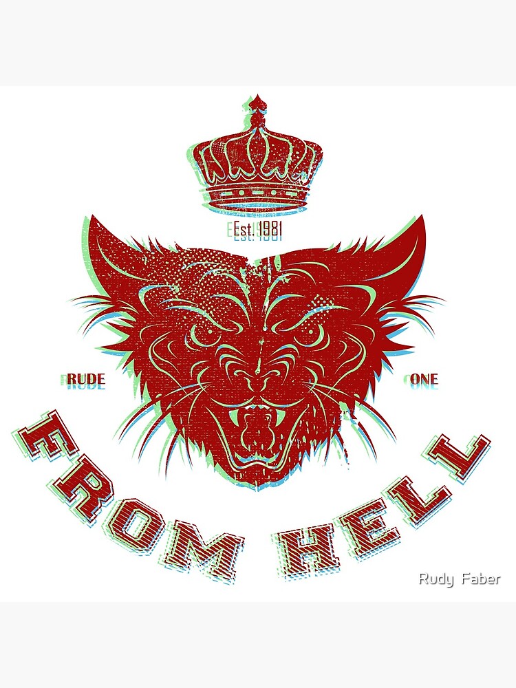 Pussy From Hell - stencil - offset Red by rudyfaber