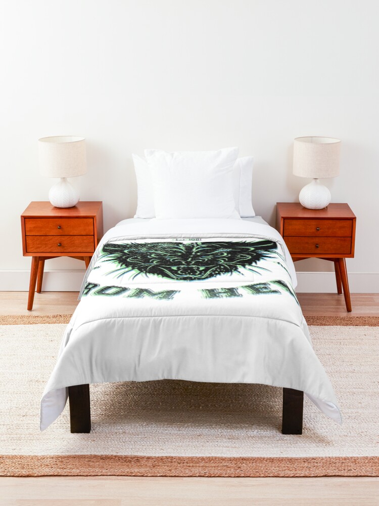 Alternate view of Pussy From Hell - stencil - offset Black Comforter