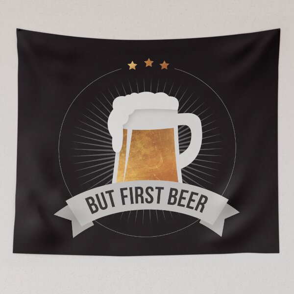 Item preview, But First Beer Funny Quote Retro Day Drinking designed and sold by Inogitna Designs.