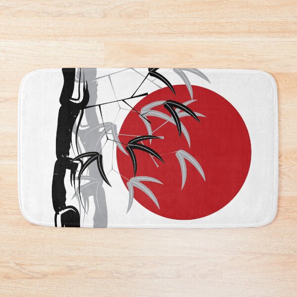 Item preview, Oriental Zen Bamboo And Red Sunset © fatfatin  designed and sold by fatfatin.