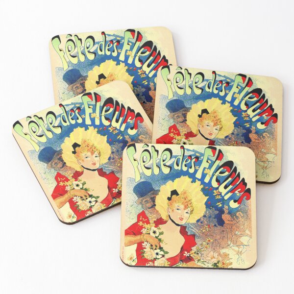 Item preview, French belle epoque flowers festival Bagnères de Luchon Chéret designed and sold by aapshop.