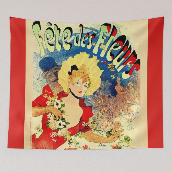 Item preview, French belle epoque flowers festival Bagnères de Luchon Chéret designed and sold by aapshop.