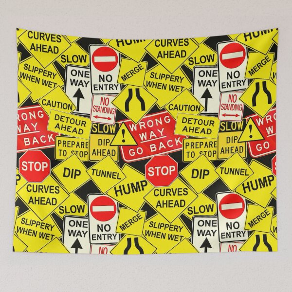 Item preview, Australian road signs repeating pattern designed and sold by Sylvan Myst.