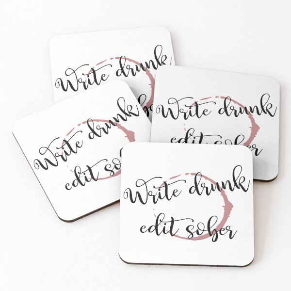 Item preview, Write Drunk, Edit Sober - Ernest Hemingway quote, writer, author designed and sold by PurpleWaveUK.