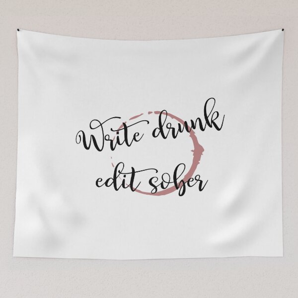 Item preview, Write Drunk, Edit Sober - Ernest Hemingway quote, writer, author designed and sold by PurpleWaveUK.