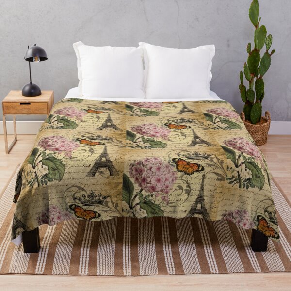 Item preview, cottagecore vintage paris hydrangea floral botanical art designed and sold by LEILA ART SPACE.