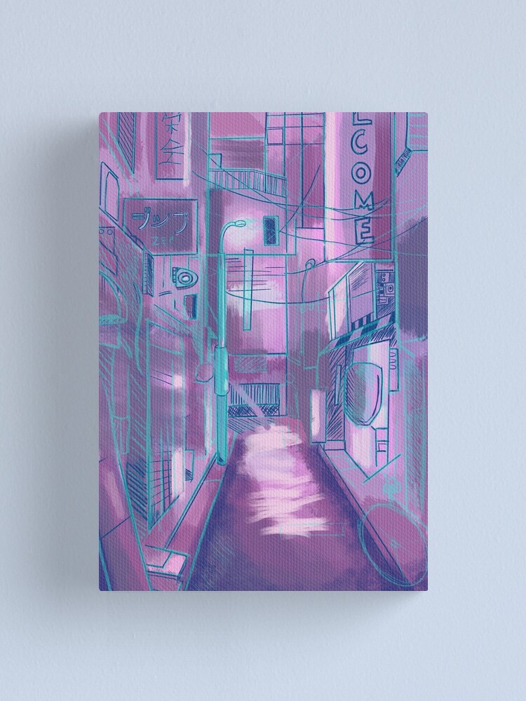 Alleyway Vapourwave Aesthetic Art Canvas Print By Ballet5555 Redbubble