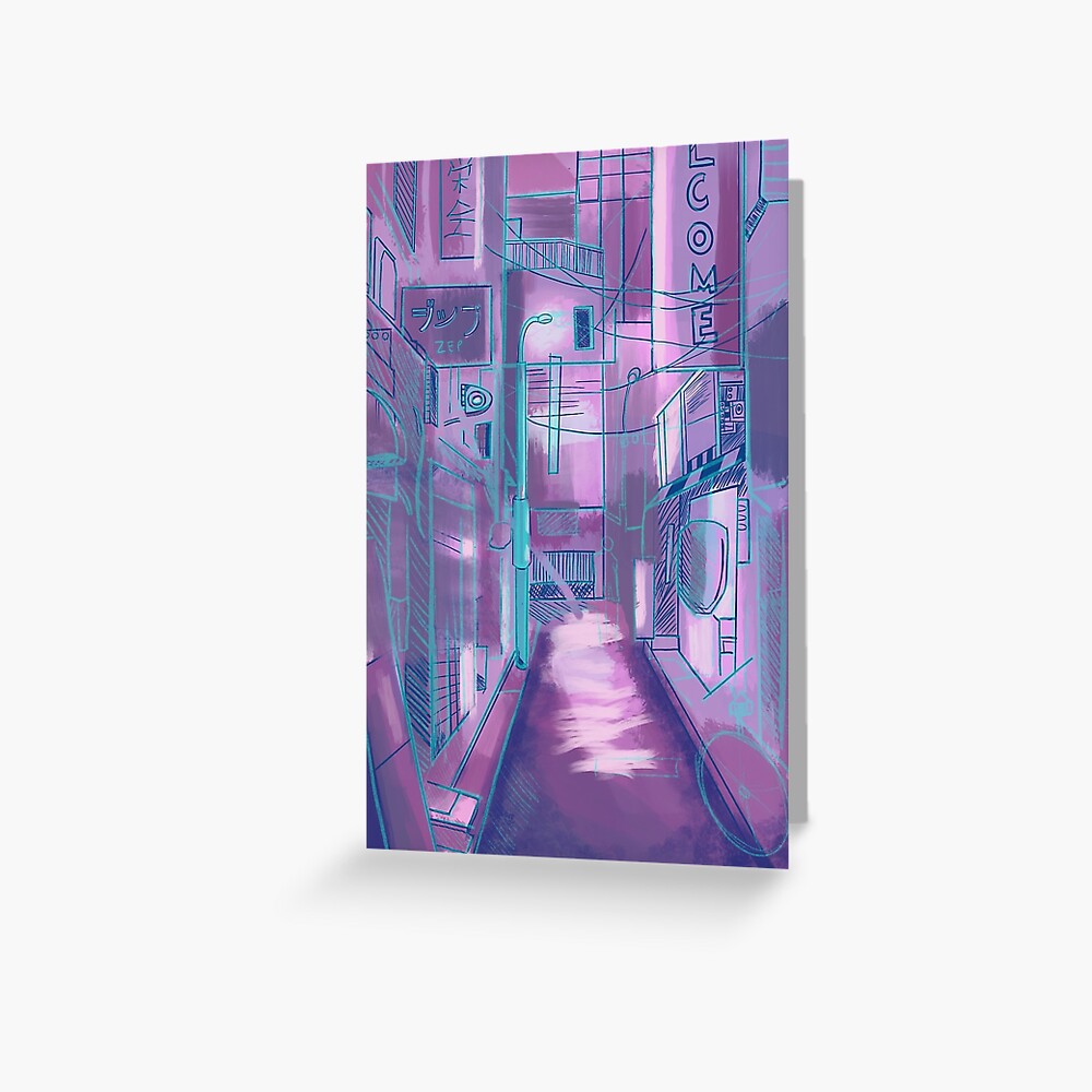 Alleyway Vapourwave Aesthetic Art Greeting Card By Ballet5555 Redbubble