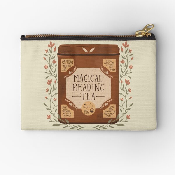 Magical Reading Tea Zipper Pouch