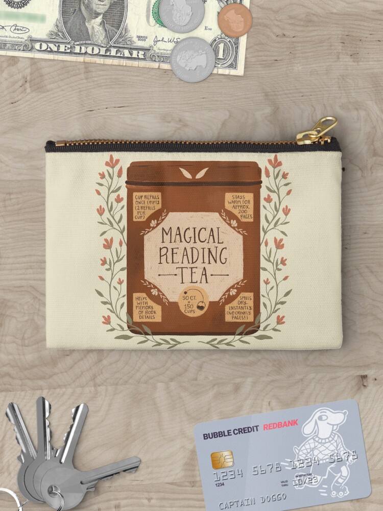 Thumbnail 3 of 4, Zipper Pouch, Magical Reading Tea designed and sold by ohjessmarie.