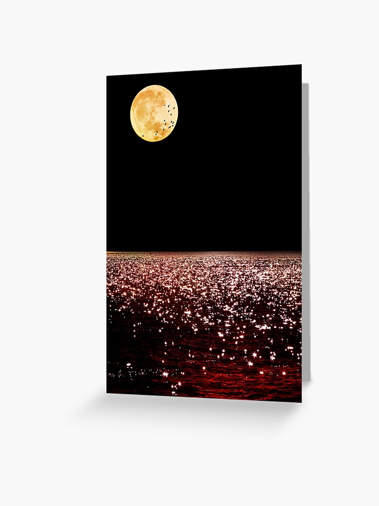 Thumbnail 1 of 2, Greeting Card, Sea Moon designed and sold by ronmoss.