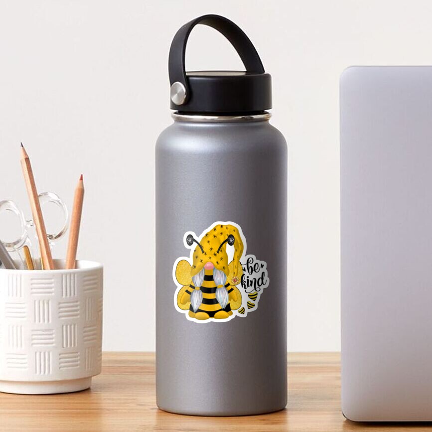 Download "Bee Kind Gnome" Sticker by BadauDesign | Redbubble