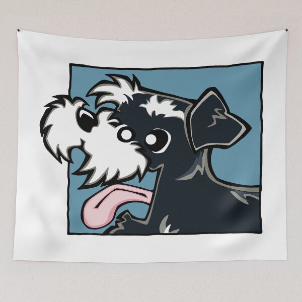 Item preview, Miniature Schnauzer - Black and Silver (Face) WHITE BG designed and sold by TheChicken.