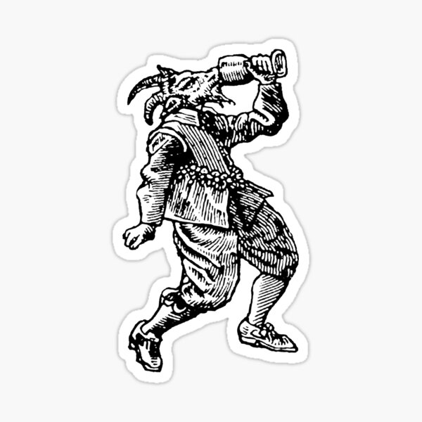 Item preview, Drunken Goat Woodcut designed and sold by gamgees.