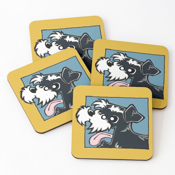 Item preview, Miniature Schnauzer - Black and Silver (Face) YELLOW BG designed and sold by TheChicken.