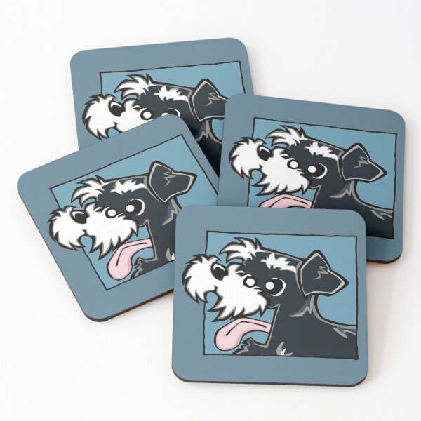 Item preview, Miniature Schnauzer - Black and Silver (Face) BLUE BG designed and sold by TheChicken.