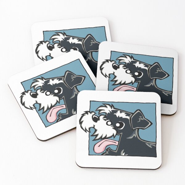 Item preview, Miniature Schnauzer - Black and Silver (Face) WHITE BG designed and sold by TheChicken.