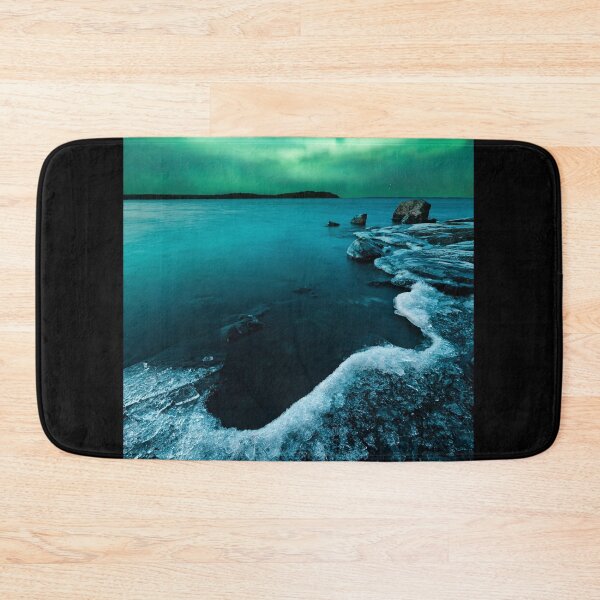 Item preview, Ice on the lake shore and northern lights landscape designed and sold by Juhku.
