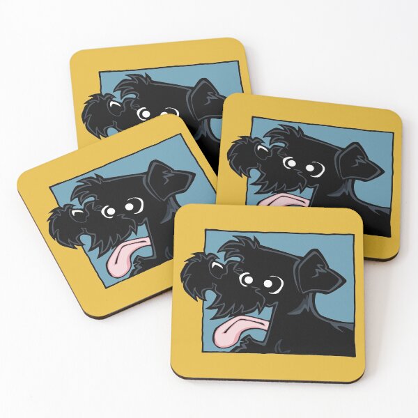 Item preview, Miniature Schnauzer - Black (Face) YELLOW BG designed and sold by TheChicken.
