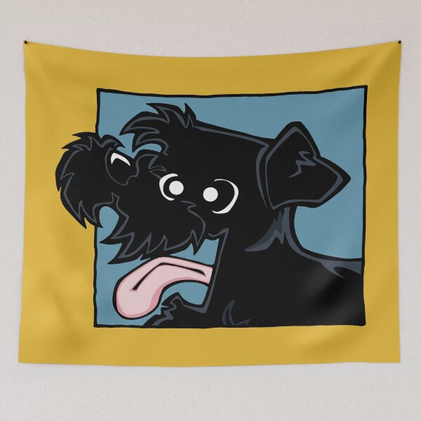 Item preview, Miniature Schnauzer - Black (Face) YELLOW BG designed and sold by TheChicken.