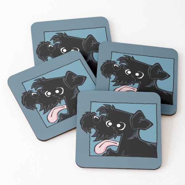 Item preview, Miniature Schnauzer - Black (Face) BLUE BG designed and sold by TheChicken.