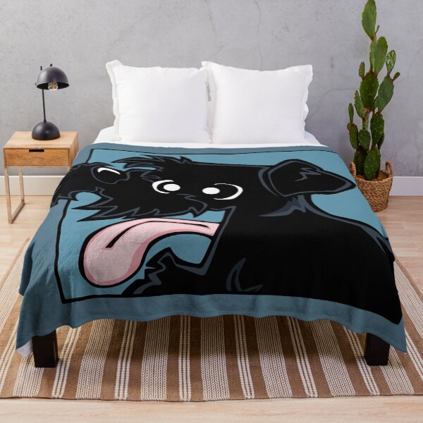 Item preview, Miniature Schnauzer - Black (Face) BLUE BG designed and sold by TheChicken.