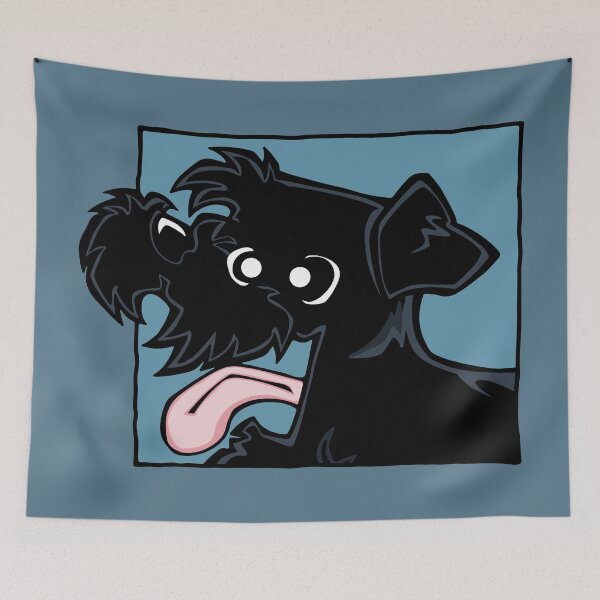 Item preview, Miniature Schnauzer - Black (Face) BLUE BG designed and sold by TheChicken.