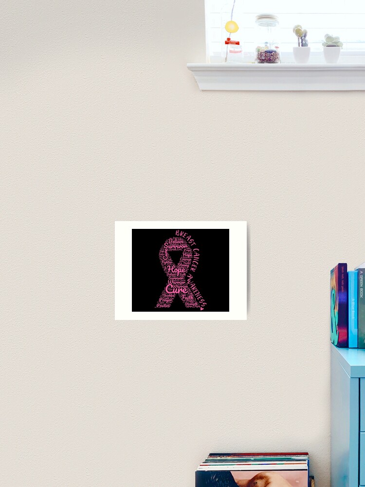 Breast Cancer Awareness Pink Ribbon With Positive Words Poster for Sale by  Rosemarie Guieb Designs