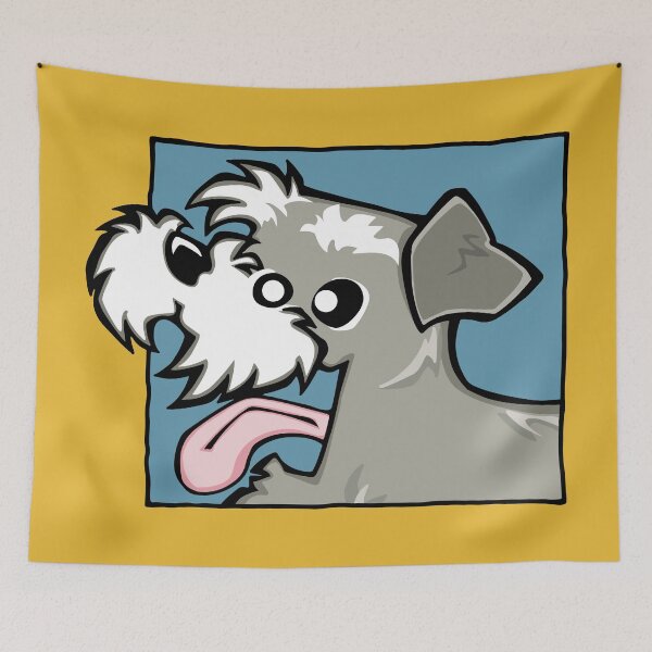 Item preview, Miniature Schnauzer - Salt and Pepper (Face) YELLOW BG designed and sold by TheChicken.