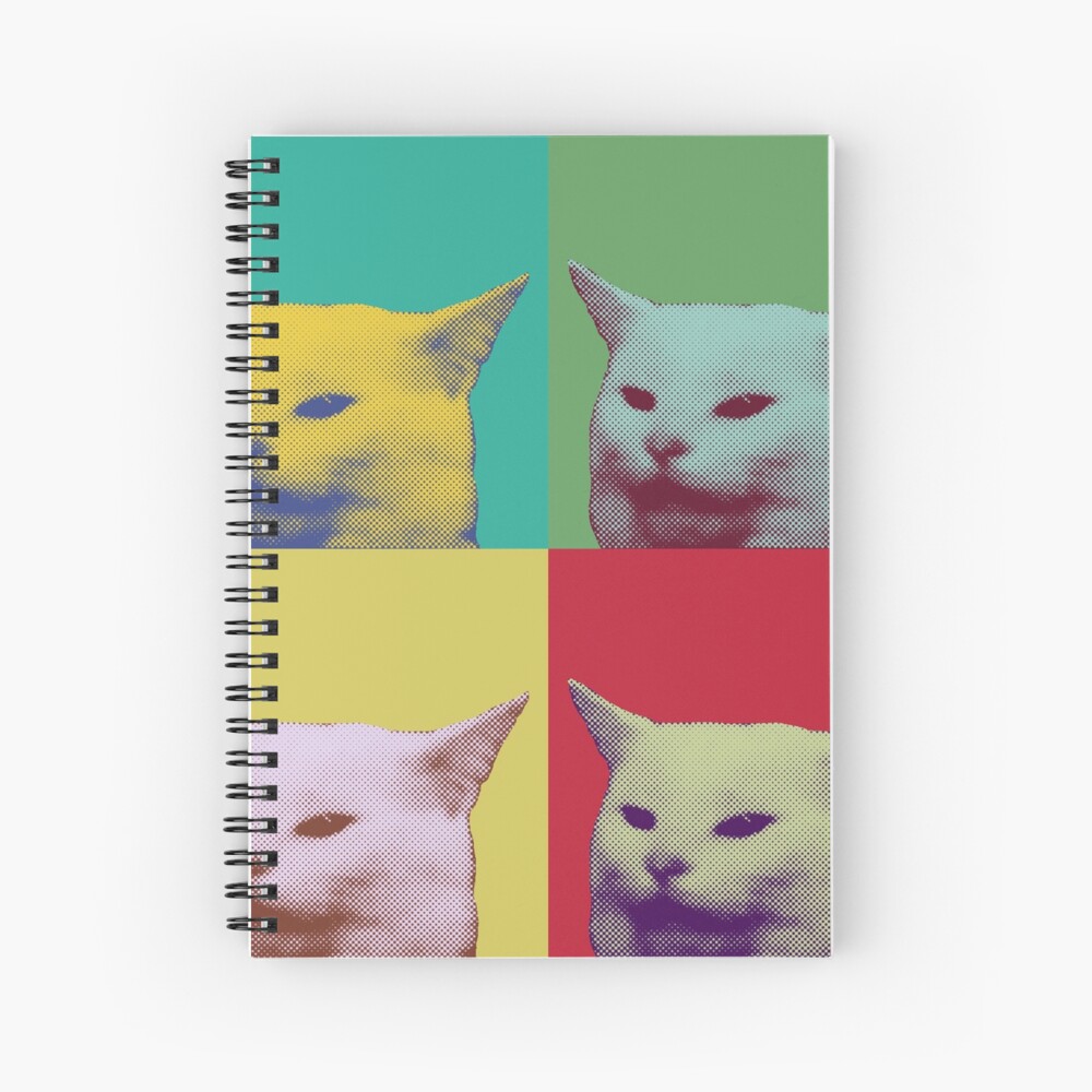 pop-art-yelling-cat-meme-spiral-notebook-for-sale-by-jimmyfenomeno