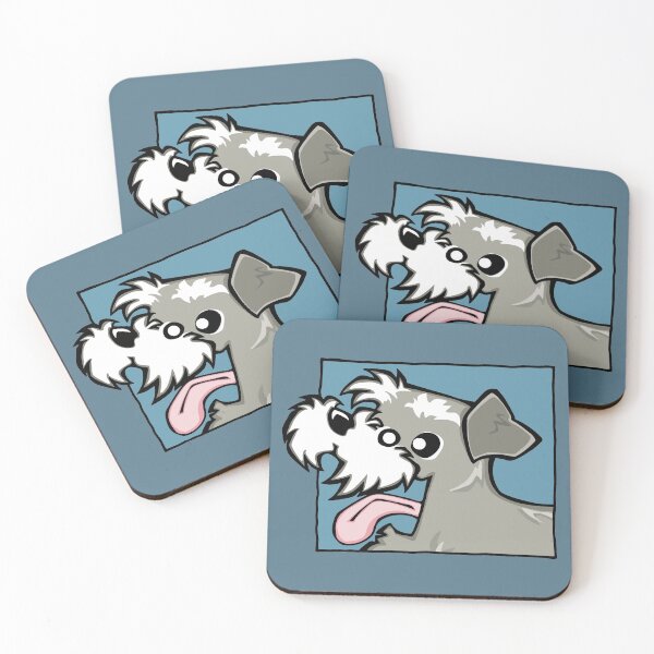 Item preview, Miniature Schnauzer - Salt and Pepper (Face) BLUE BG designed and sold by TheChicken.