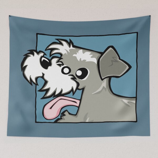 Item preview, Miniature Schnauzer - Salt and Pepper (Face) BLUE BG designed and sold by TheChicken.