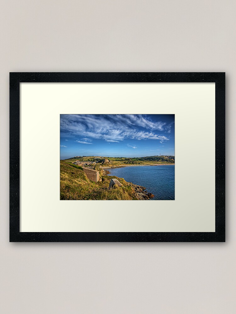 Alternate view of Braye and the Arsenal from Roselle - Alderrney Framed Art Print