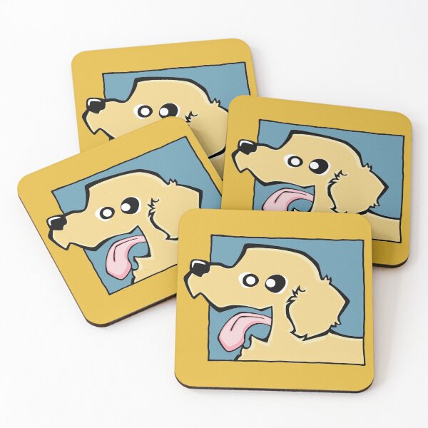 Item preview, Golden Retriever - Cream (Face) YELLOW BG designed and sold by TheChicken.