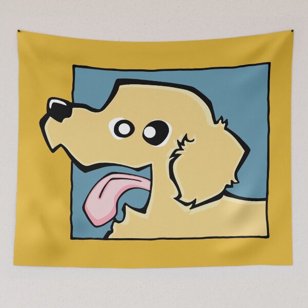Item preview, Golden Retriever - Cream (Face) YELLOW BG designed and sold by TheChicken.