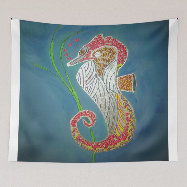 Item preview, Seahorse Zentangle Original Painting designed and sold by Missy69.