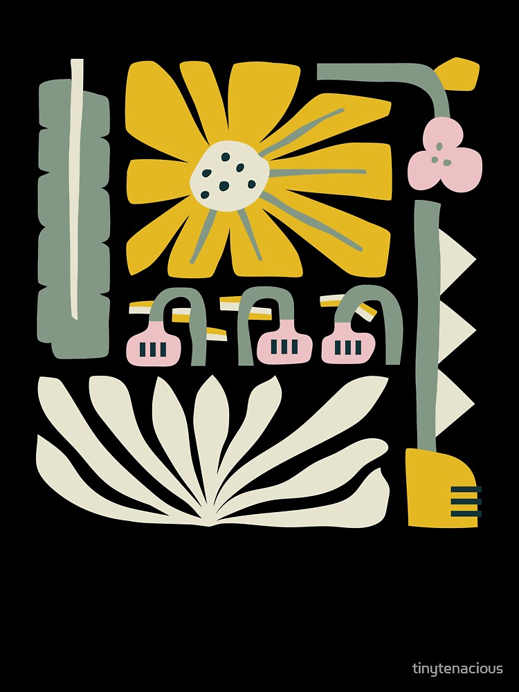 Thumbnail 7 of 7, Oversized T-Shirt, Fun abstract flower garden - yellow and green designed and sold by tinytenacious.