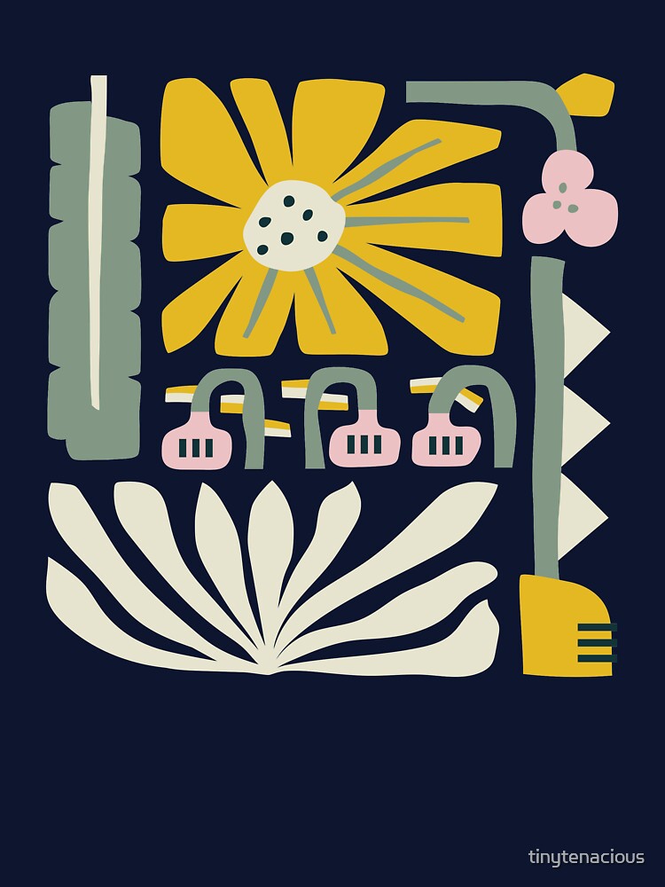 Thumbnail 7 of 7, Classic T-Shirt, Fun abstract flower garden - yellow and green designed and sold by tinytenacious.