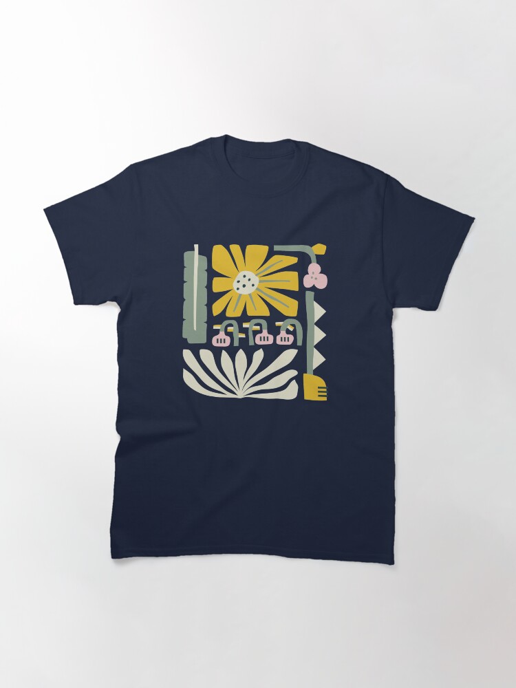 Thumbnail 3 of 7, Classic T-Shirt, Fun abstract flower garden - yellow and green designed and sold by tinytenacious.