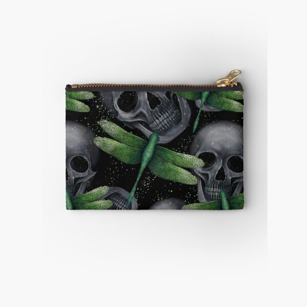Item preview, Skulls and green dragonflies designed and sold by BlueMothShop.