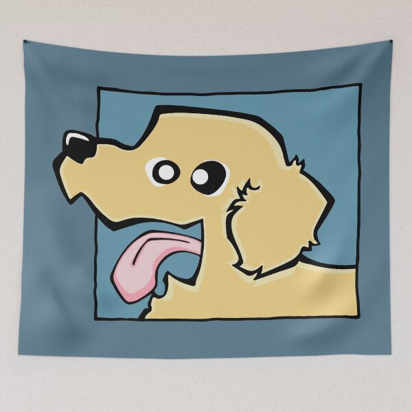 Item preview, Golden Retriever - Cream (Face) BLUE BG designed and sold by TheChicken.