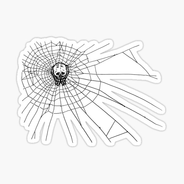 Skull Spider and Its Web by oekart Sticker