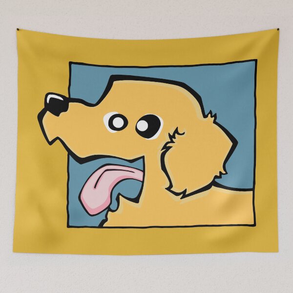 Item preview, Golden Retriever - Light Golden (Face) YELLOW BG designed and sold by TheChicken.