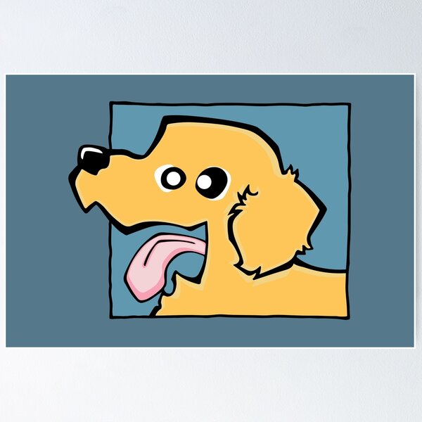 Item preview, Golden Retriever - Light Golden (Face) BLUE BG designed and sold by TheChicken.