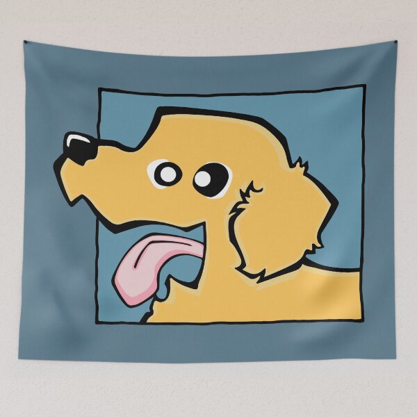 Item preview, Golden Retriever - Light Golden (Face) BLUE BG designed and sold by TheChicken.